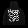 Load image into Gallery viewer, "BORN 2 RACE" WHITE HOODIE