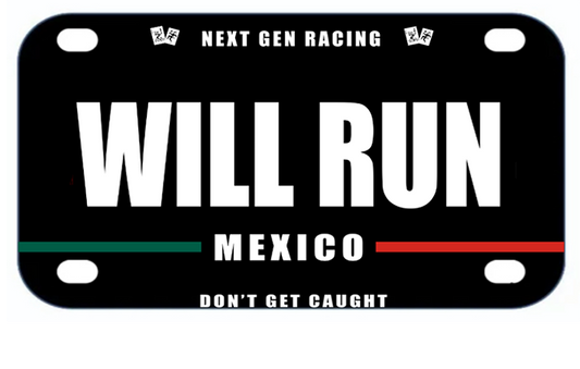 "WILL RUN" Non-Magnetic Biker Plate