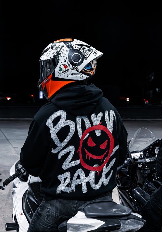 "BORN 2 RACE" RED HOODIE