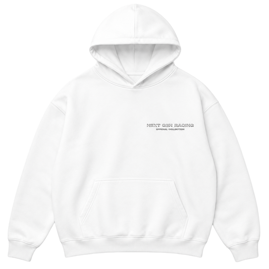 "CATCH UP" REFLECTIVE HOODIE (WHITE)