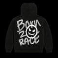 Load image into Gallery viewer, "BORN 2 RACE" WHITE HOODIE
