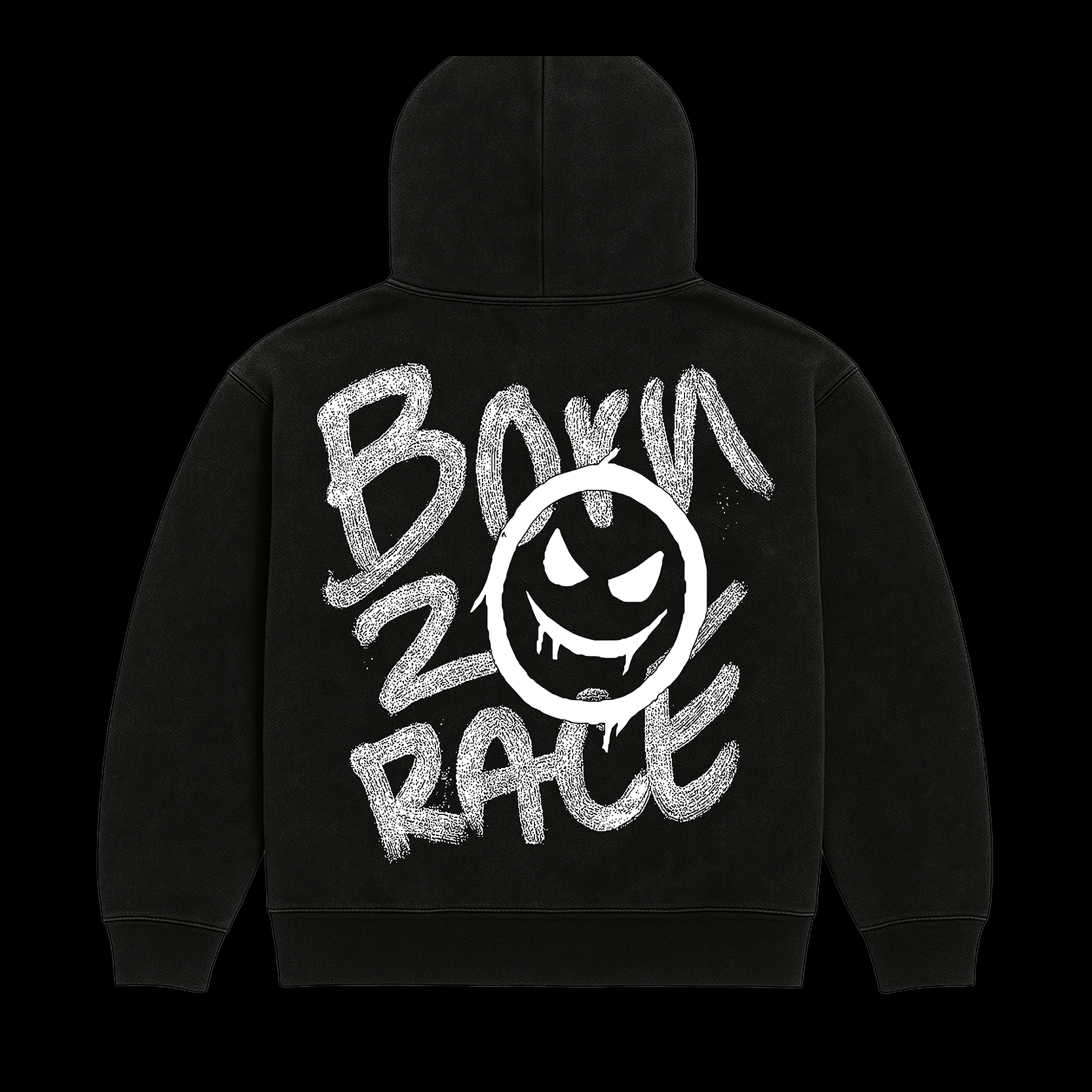 "BORN 2 RACE" WHITE HOODIE