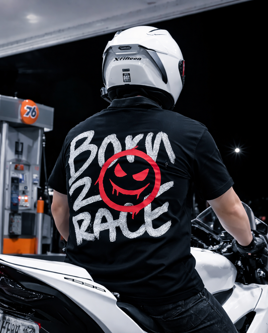 "BORN 2 RACE" RED TEE