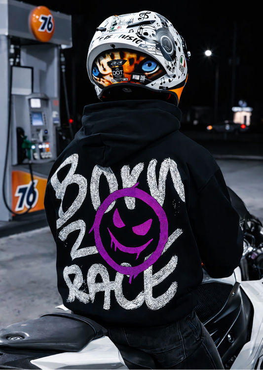 "BORN 2 RACE" PURPLE HOODIE