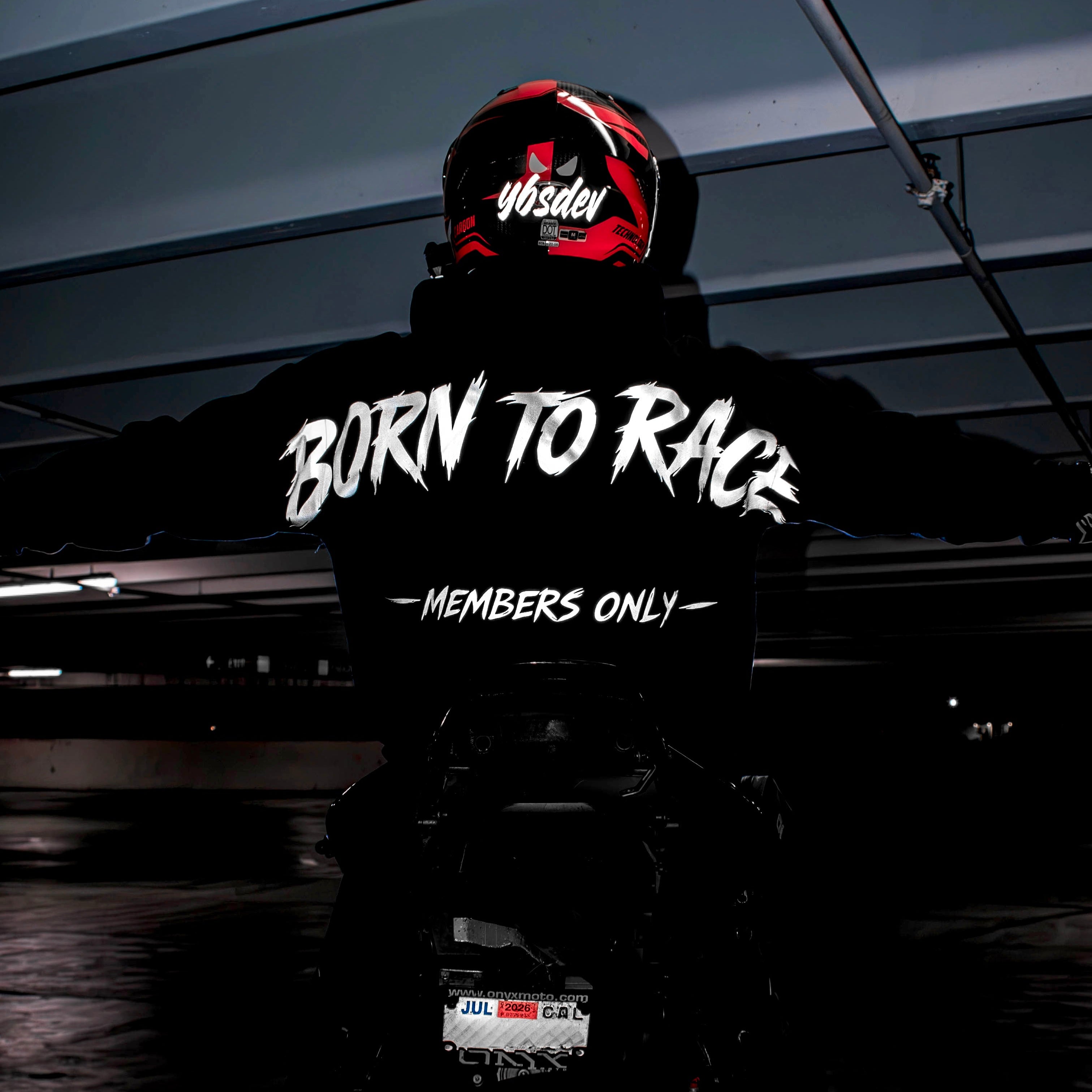 "BORN TO RACE" REFLECTIVE HOODIE
