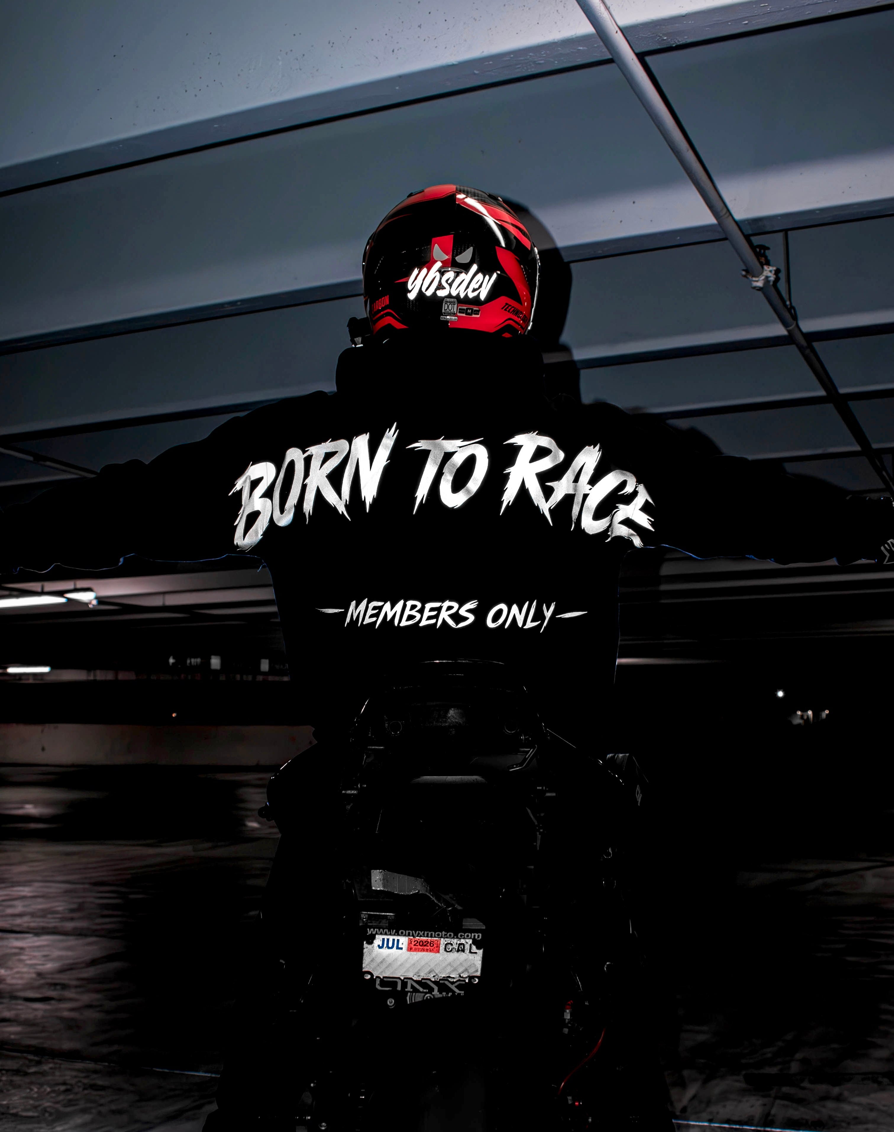 "BORN TO RACE" REFLECTIVE HOODIE