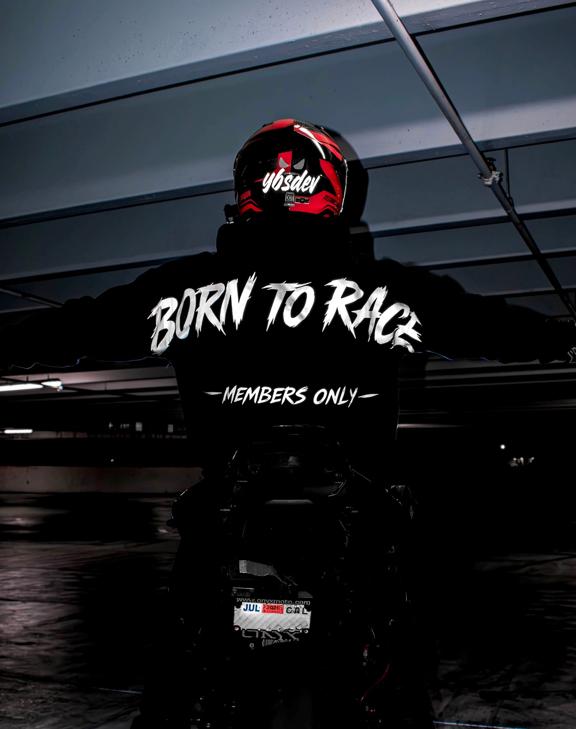 "BORN TO RACE" REFLECTIVE HOODIE