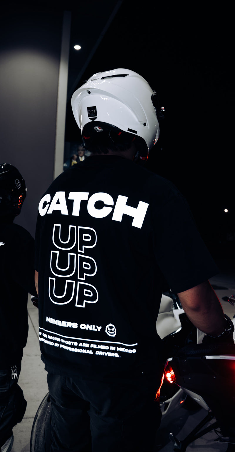 "CATCH UP" REFLECTIVE TEE (BLACK)