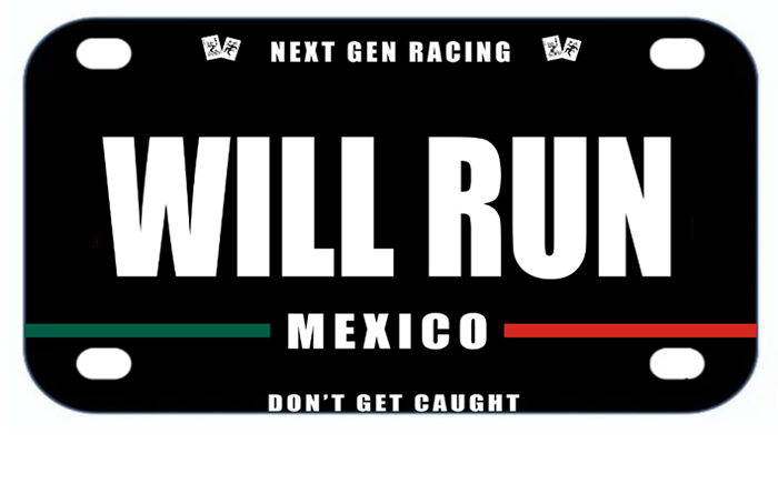 "WILL RUN" Non-Magnetic Biker Plate