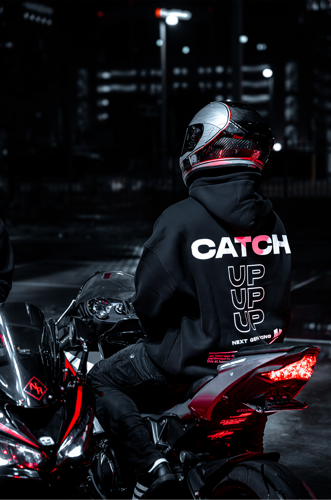 "CATCH UP" WHITE HOODIE