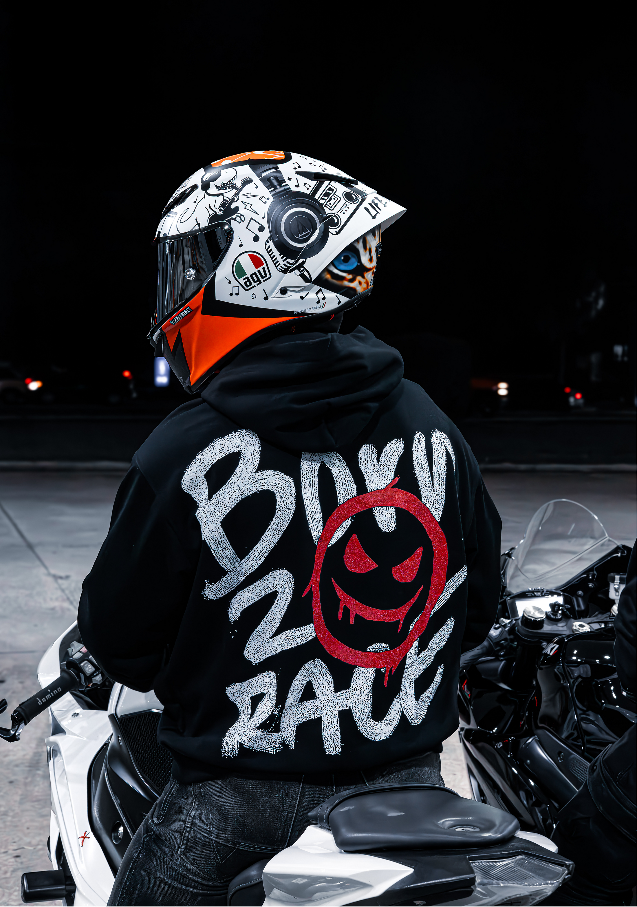 "BORN 2 RACE" RED HOODIE