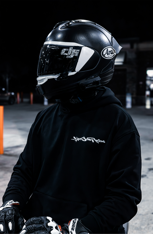 "BORN 2 RACE" WHITE HOODIE