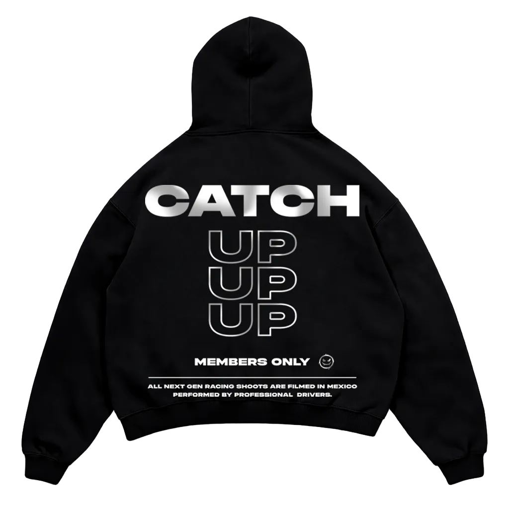 "CATCH UP" REFLECTIVE HOODIE (BLACK)