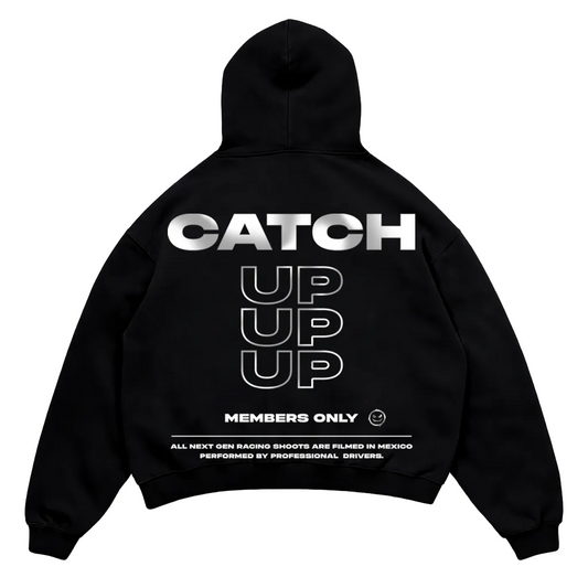 "CATCH UP" REFLECTIVE HOODIE (BLACK)