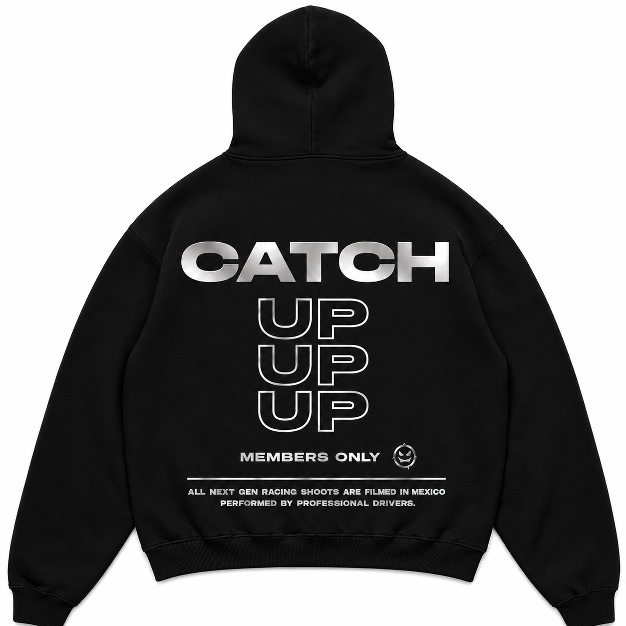"CATCH UP" REFLECTIVE HOODIE (BLACK)