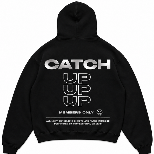 "CATCH UP" REFLECTIVE HOODIE (BLACK)