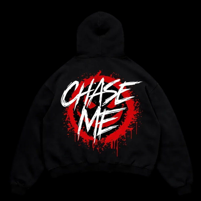 "CHASE ME" BLACK HOODIE