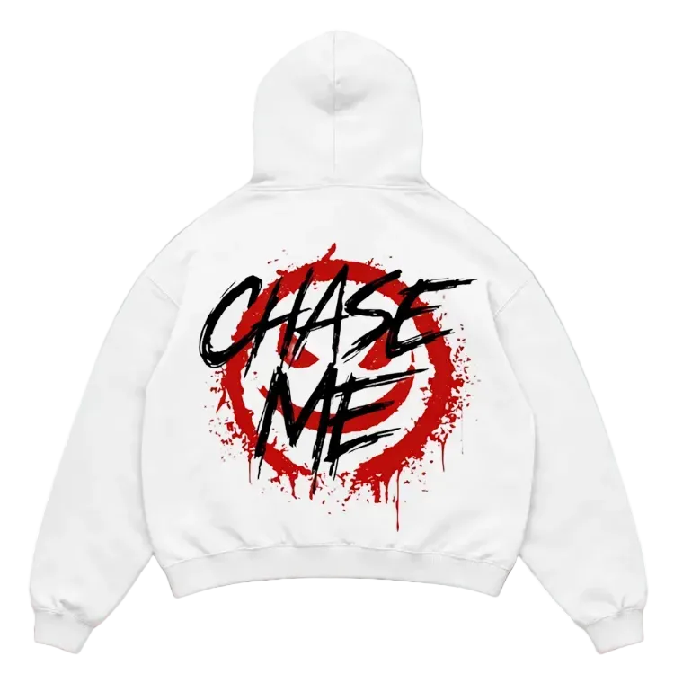 "CHASE ME" WHITE HOODIE