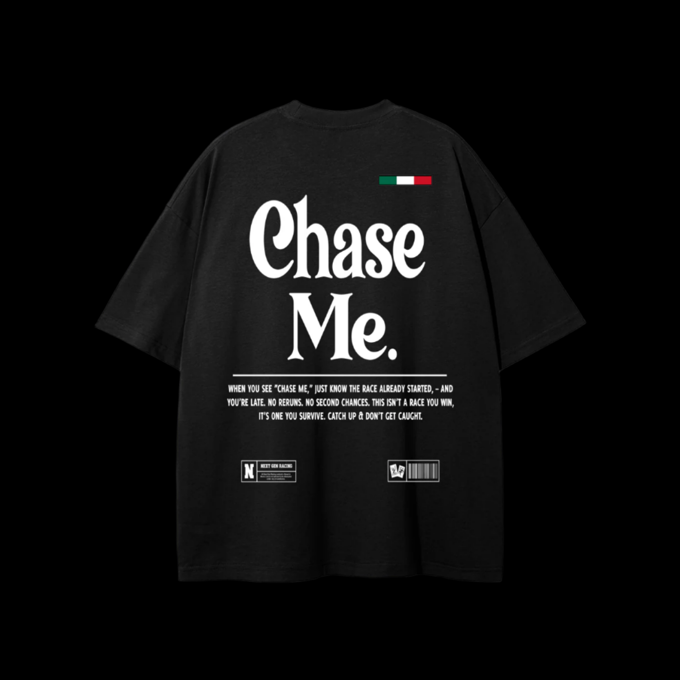 Black "Chase Me" Tee
