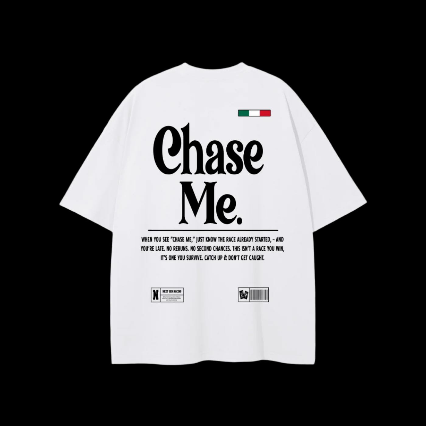 White "Chase Me" Tee