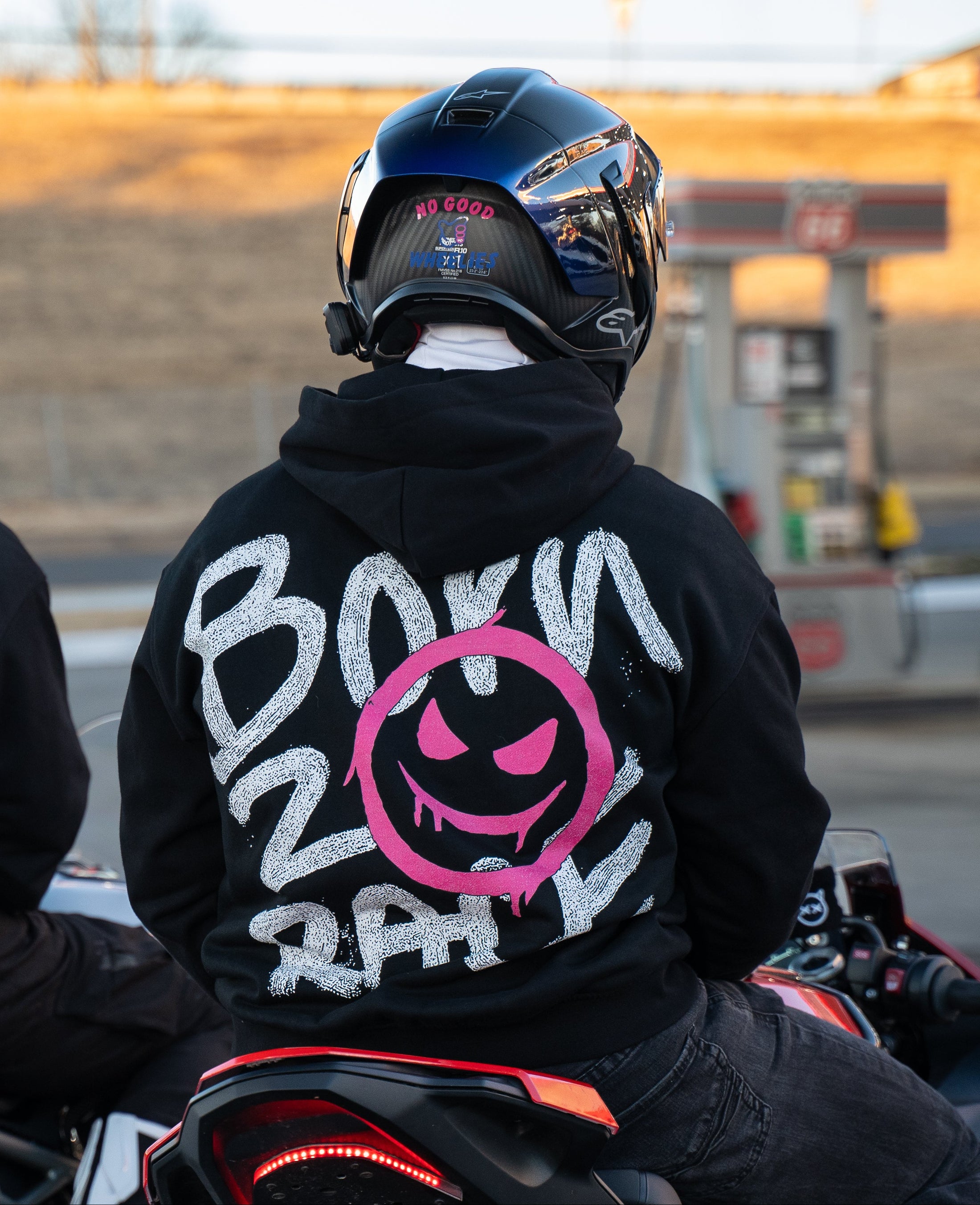 "BORN 2 RACE" PINK HOODIE
