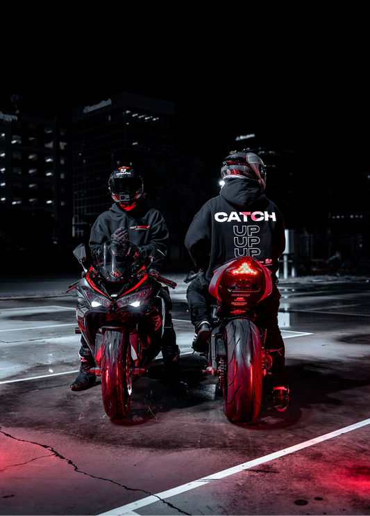 "CATCH UP" WHITE HOODIE