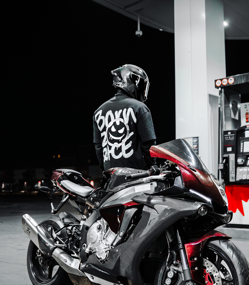 "BORN 2 RACE" WHITE TEE